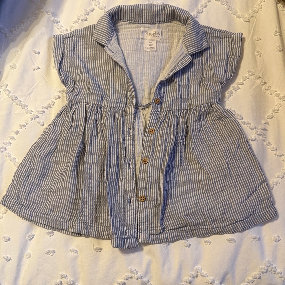 Charming Blue Striped Kids Button Down Shirt